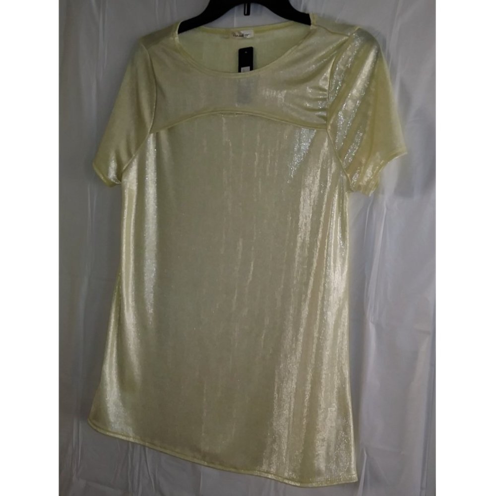 PARADOX Metallic yellow women's blouse. Size M